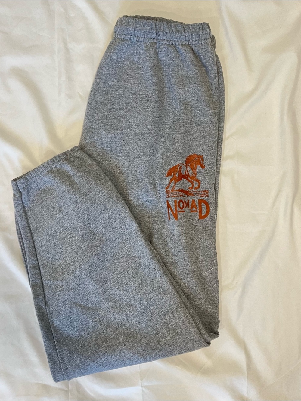 Nomad Gray Sweatpants with Orange Horse Logo - Men's Joggers